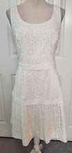 Load image into Gallery viewer, White Eyelet Lace Tiered Dress Size 14
