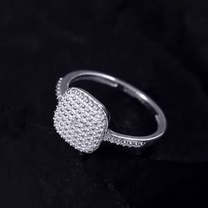 Moissanite Accent Ring in Sterling Silver