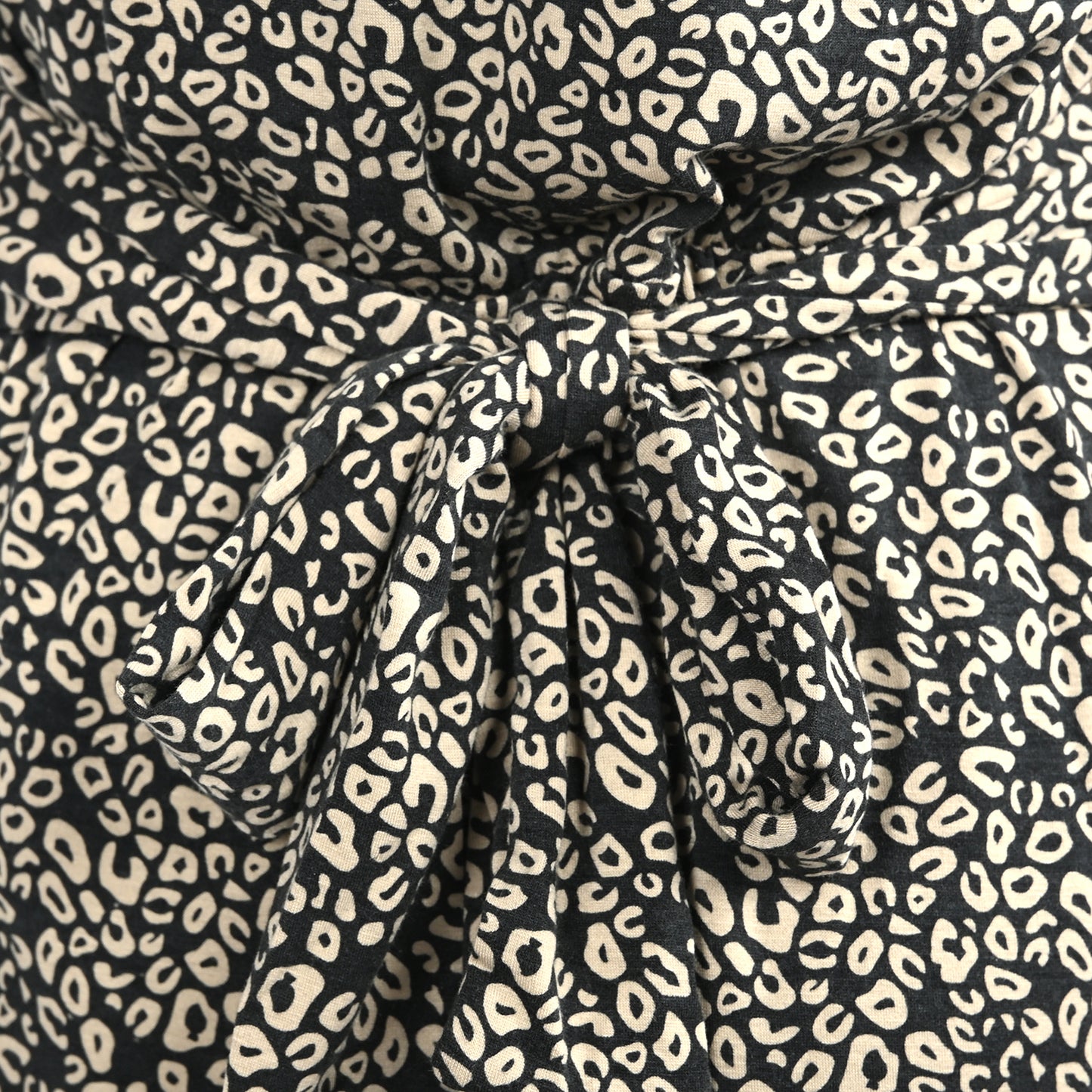 Black and Camel Color Animal Print Dress