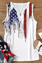 Load image into Gallery viewer, US Flag Notched Neck Tank
