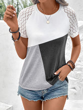 Load image into Gallery viewer, Color Block Raglan Sleeve Round Neck Tee
