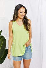 Load image into Gallery viewer, Blumin Apparel Chance of Sun Full Size Ribbed V-Neck Tank in Green
