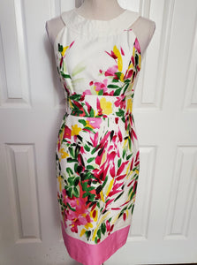 Floral Splash Print Sheath Dress Size 4