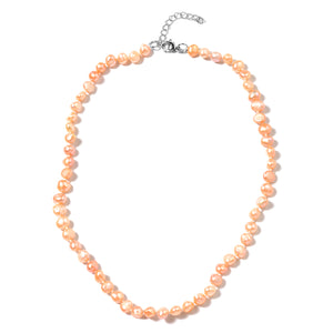 Women's Freshwater Peach Bracelet and Necklace