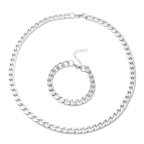 Stylish Curb Bracelet and Necklace