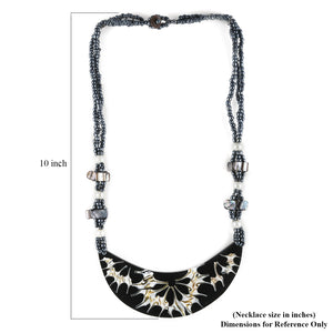 Women's Stylish Blue Seed Bead Bib Necklace