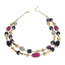 Load image into Gallery viewer, Multi Color Glass Beads, Shell &amp; String Double Layer Necklace
