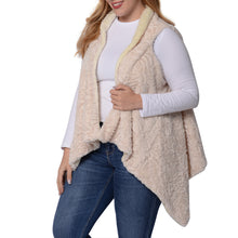Load image into Gallery viewer, Women&#39;s Embossed Rose Pattern Faux Fur Vest Size L/XL
