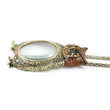 Load image into Gallery viewer, Austrian Crystal and White Glass Owl Pendant Necklace
