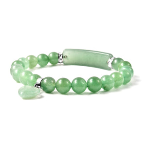 Stylish Green Aventurine and Austrian Crystal Bracelet