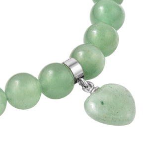 Stylish Green Aventurine and Austrian Crystal Bracelet