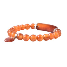 Load image into Gallery viewer, Stunning Red Agate and Austrian Crystal Stretch Bracelet
