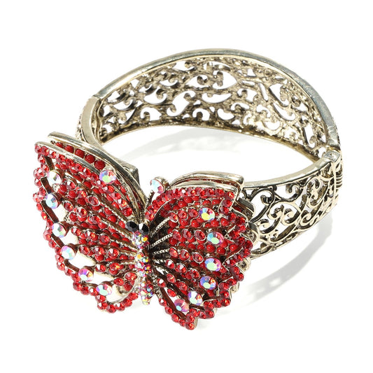 Multi Color Red Chroma Butterfly Bangle Bracelet