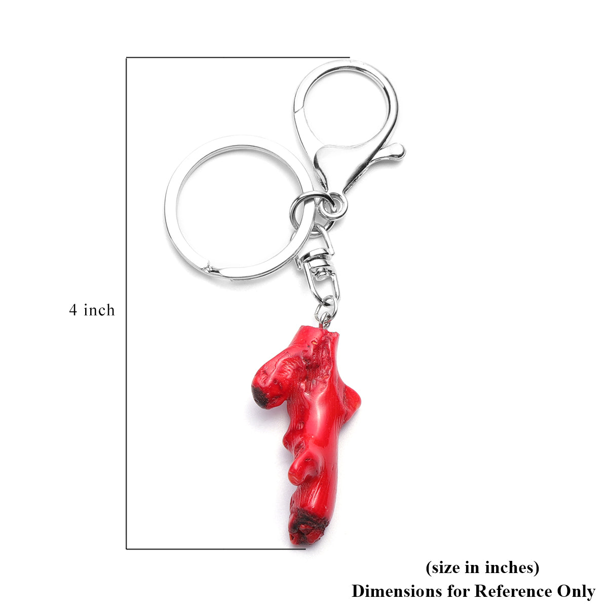 Enhanced Red Bamboo Coral Key Chain