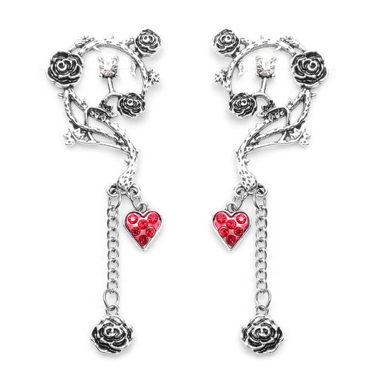 Women's Beautiful Red and White Austrian Crystal Earrings