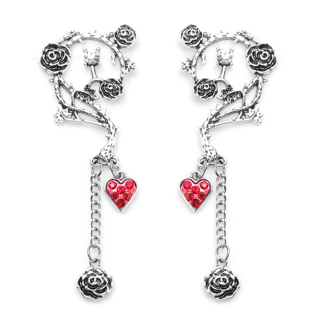 Women's Beautiful Red and White Austrian Crystal Earrings