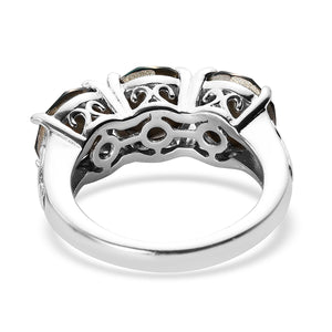 Women's Karis Emerald Crystal Trilogy Ring Size 7