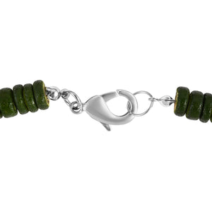 Olive Green Coconut Shell Coco Puckalet Necklace