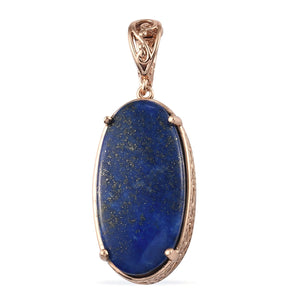 Lapis Lazuli Bronze and Ion Plated Solitaire Pendant