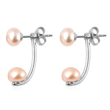Load image into Gallery viewer, Peach Freshwater Cultured Pearl Dual Stud Earrings
