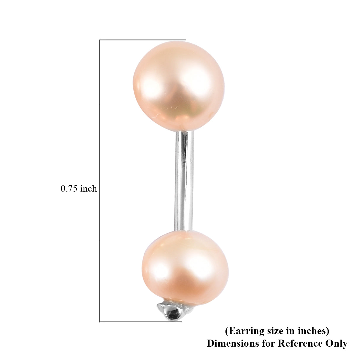 Peach Freshwater Cultured Pearl Dual Stud Earrings