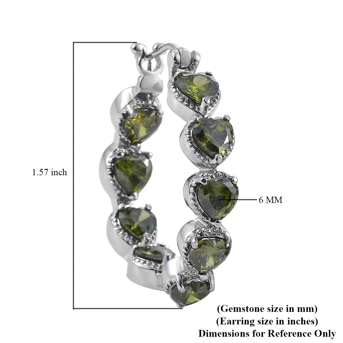 Women's Peridot Inside Out Hoop Earrings