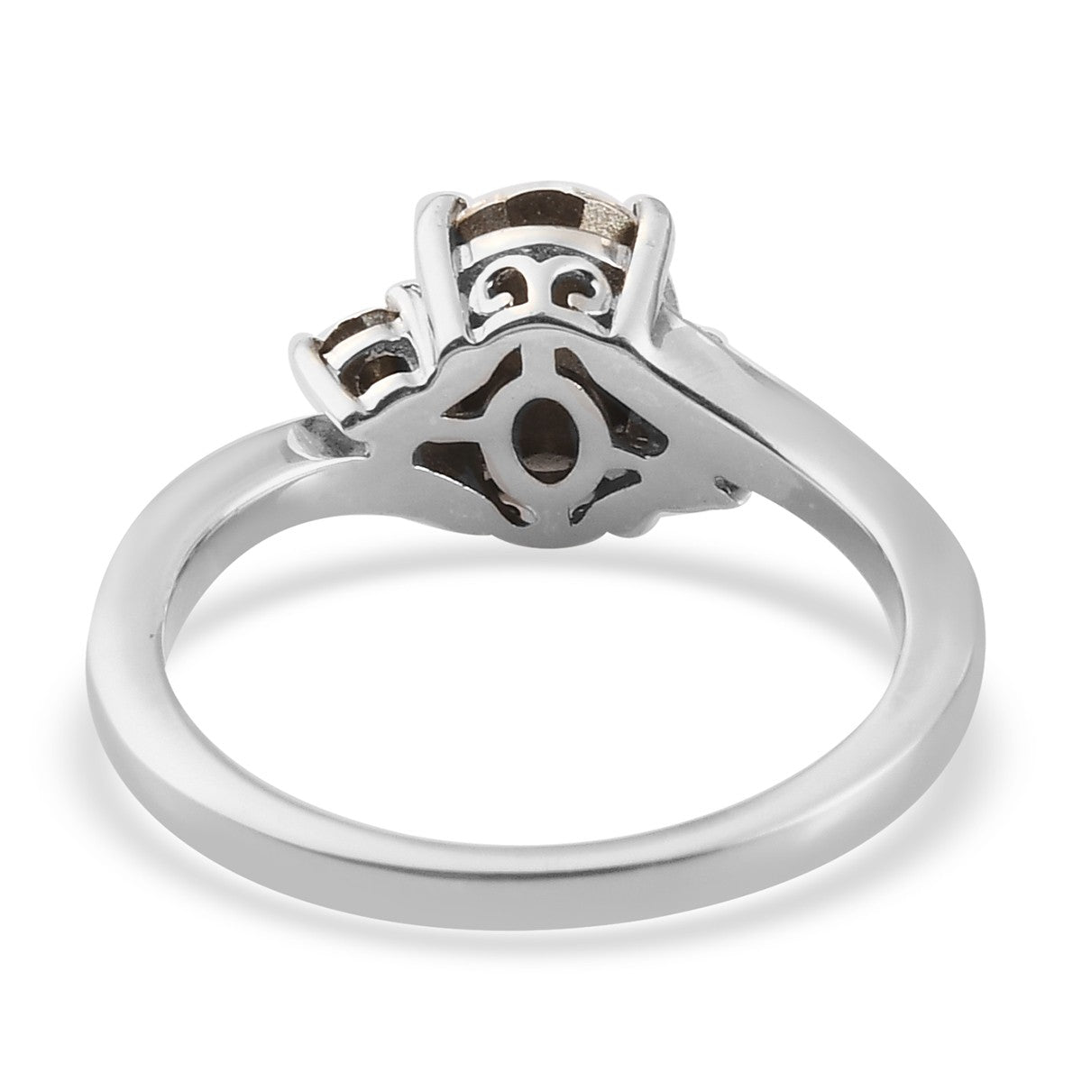 Women's White Crystal Platinum Ring