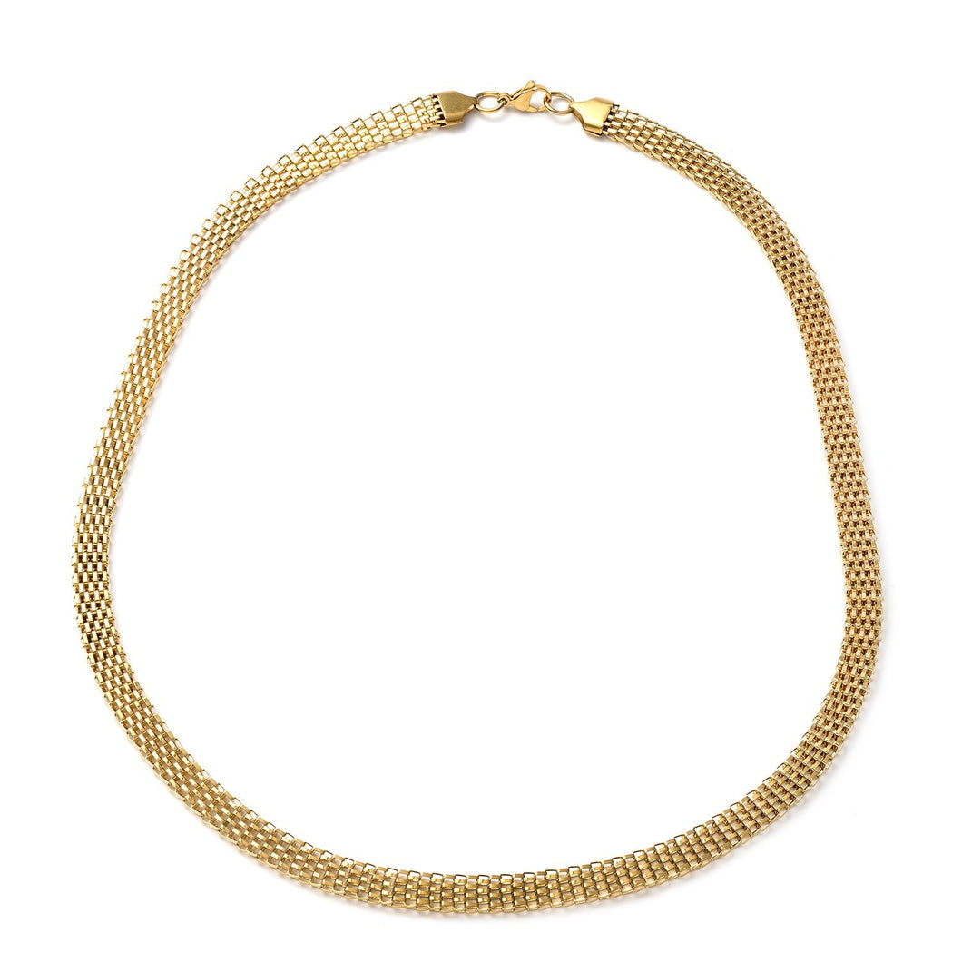 Chunky Mesh Chain Yellow Gold Necklace