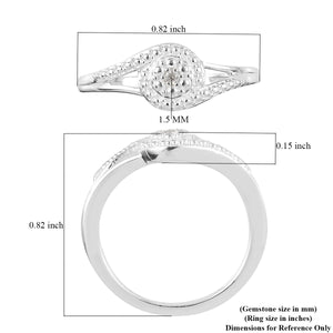 Women's White Moissanite Accent Split Shank Ring Size 8