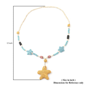 Women's Howlite Beaded Star Charm Necklace