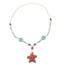 Load image into Gallery viewer, Women&#39;s Howlite Beaded Star Charm Necklace
