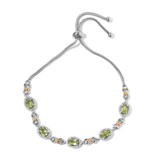 Yellow Rhodium Karis Peridot Bolo Bracelet