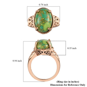 Stylish Bronze Mojave Green Turquoise Solitaire Ring Size 9