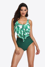 Load image into Gallery viewer, Two-Tone Ruffled Two-Piece Swimsuit
