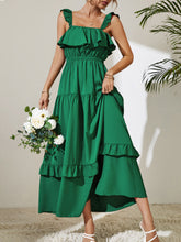 Load image into Gallery viewer, Square Neck Ruffled Maxi Dress
