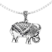 Load image into Gallery viewer, Thai Black Spinel Elephant Pendant With Necklace
