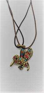 Retro Multi Colored Crystal Necklace