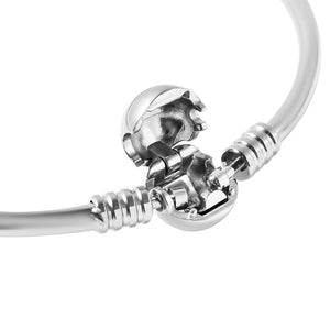 3mm Bangle Bracelet with Round Shape Lock - WHIMSICALIA