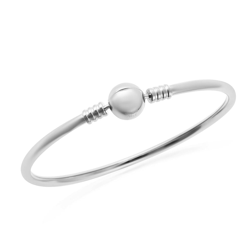 3mm Bangle Bracelet with Round Shape Lock - WHIMSICALIA