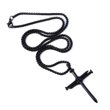 Load image into Gallery viewer, Triple Nail Cross Necklace Unisex
