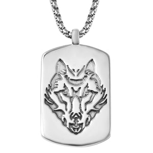 Wolf Card Dog Tag Earrings and Pendant Necklace
