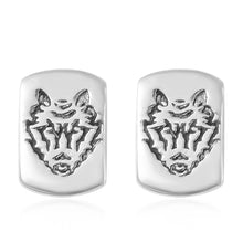 Load image into Gallery viewer, Wolf Card Dog Tag Earrings and Pendant Necklace
