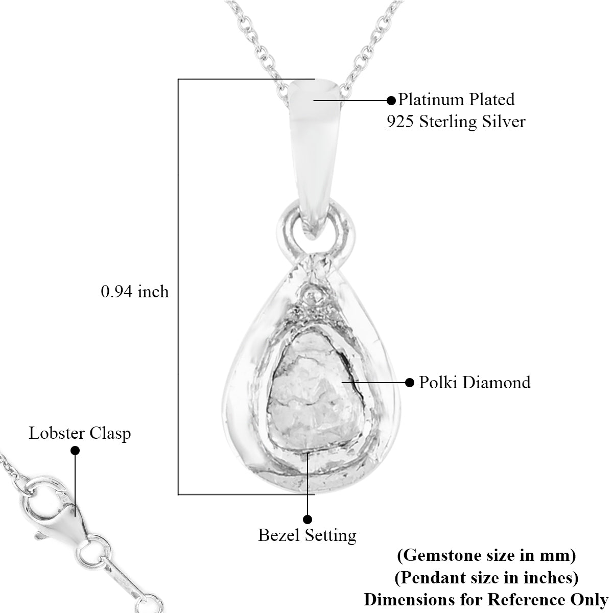 Women's Artisan Crafted Polki Diamond Pendant