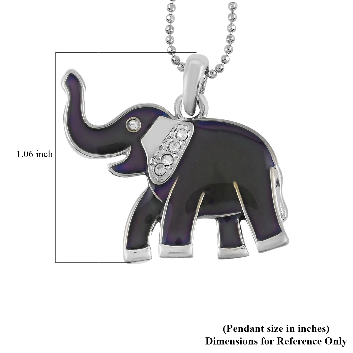 Abalone Shell and Austrian Crystal Elephant Pendant