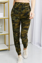Load image into Gallery viewer, Leggings Depot Full Size Camouflage Drawstring Waist Zipper Detail Joggers
