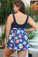 Load image into Gallery viewer, Plus Size Floral Ruched Sleeveless Swim Top
