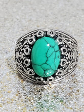 Load image into Gallery viewer, Men&#39;s Turquoise 925 Silver Ring Size 10
