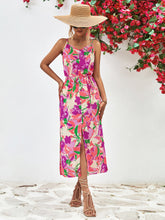 Load image into Gallery viewer, Printed Spaghetti Strap Front Slit Dress
