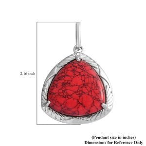 Red Howlite Solitaire Pendant in Natural Bronze