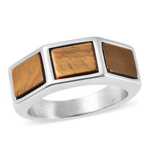 Men's South African Yellow Tiger's Eye Ring